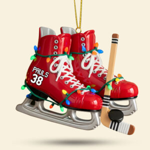 Alternative view of Ice Hockey Skates Ornament - Personalized Gifts For Ice Hockey Lovers 04huti210825