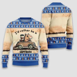 I'd Rather Be A Capybara Ugly Christmas Sweater