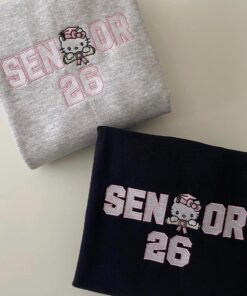 Vintage Senior, Senior Kitty 2026 Embroidered Sweatshirt, Class of 2026