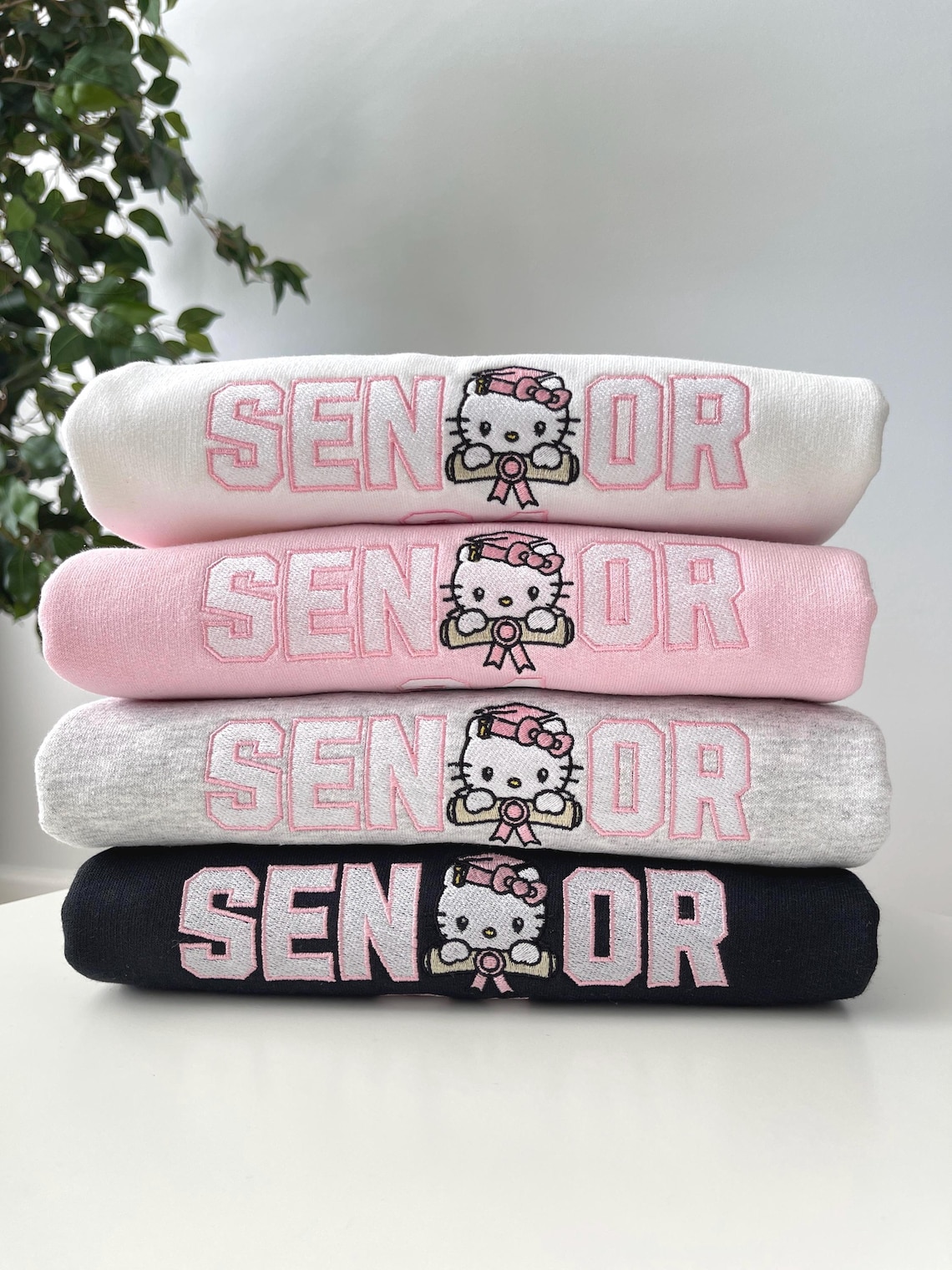 Vintage Senior, Senior Kitty 2026 Embroidered Sweatshirt, Class of 2026 - Image 2
