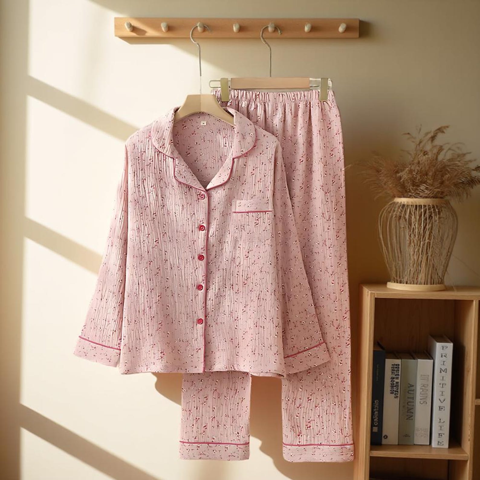 Floral Bridesmaid Pajamas | Muslin Cotton Bridesmaid Proposal | Lounge Wear Women's Pajama Set Bachelorette Pajamas | Cotton Matching PJs - Image 2