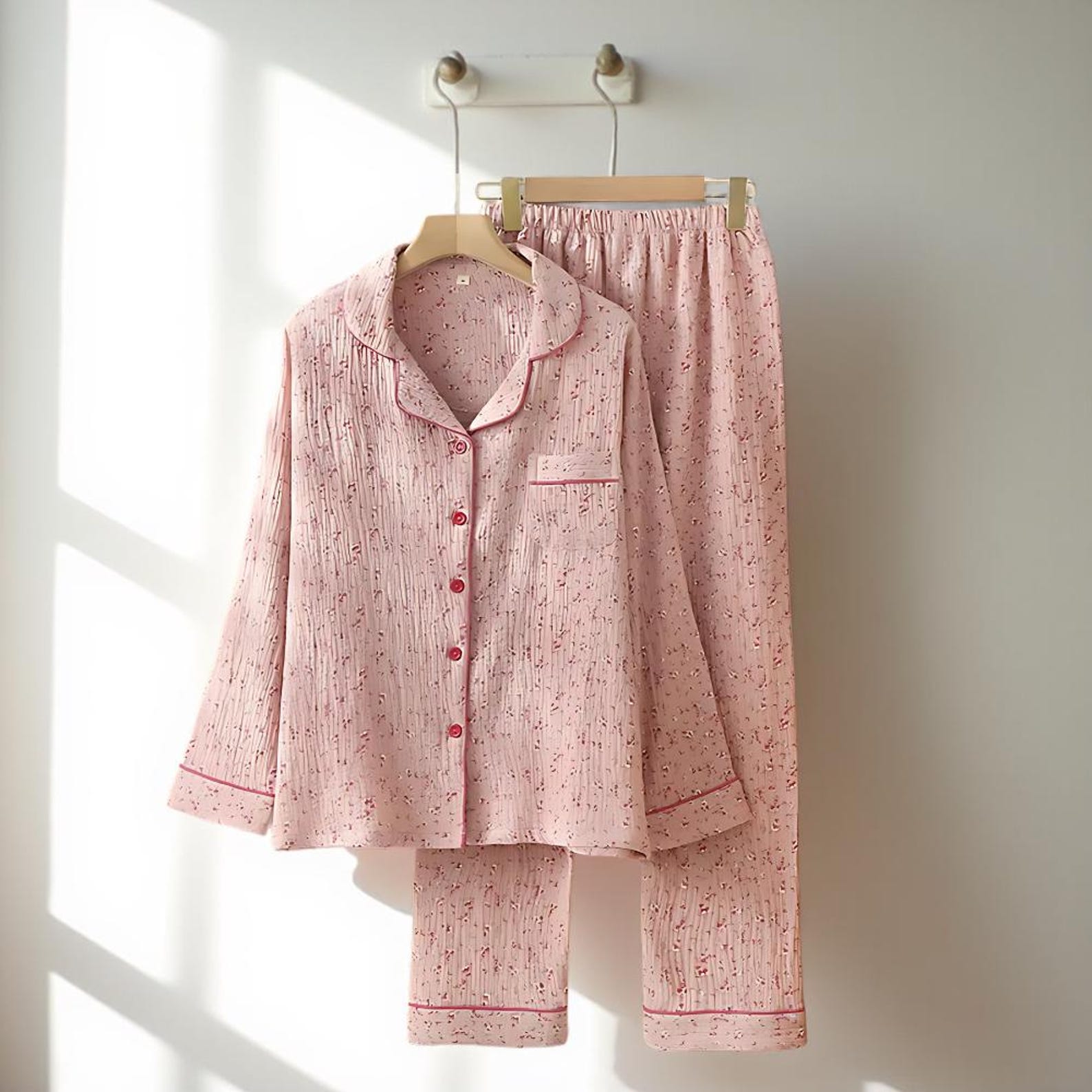 Floral Bridesmaid Pajamas | Muslin Cotton Bridesmaid Proposal | Lounge Wear Women's Pajama Set Bachelorette Pajamas | Cotton Matching PJs - Image 3