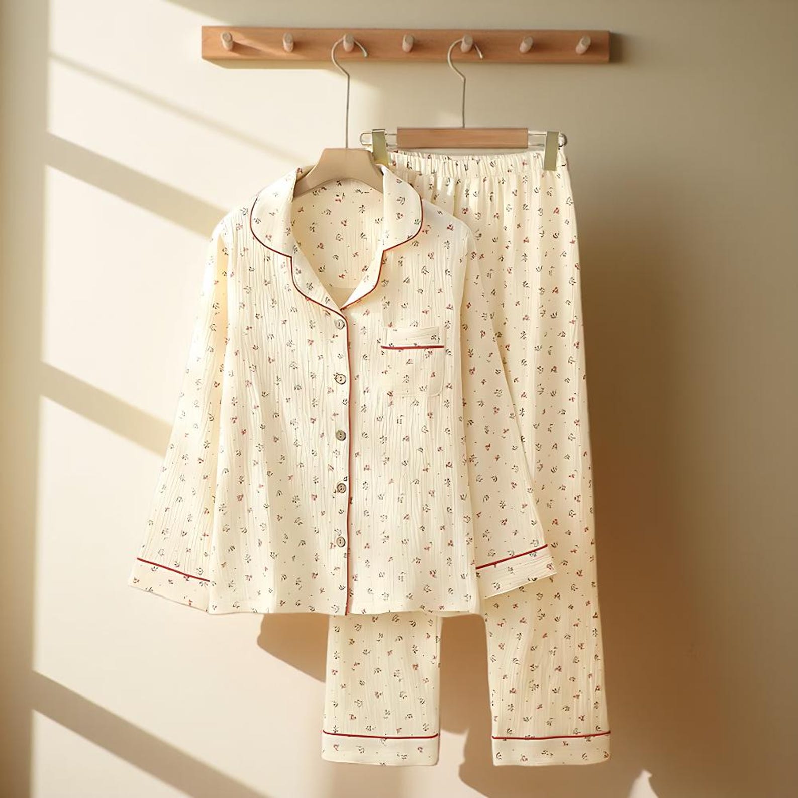 Floral Bridesmaid Pajamas | Muslin Cotton Bridesmaid Proposal | Lounge Wear Women's Pajama Set Bachelorette Pajamas | Cotton Matching PJs - Image 5