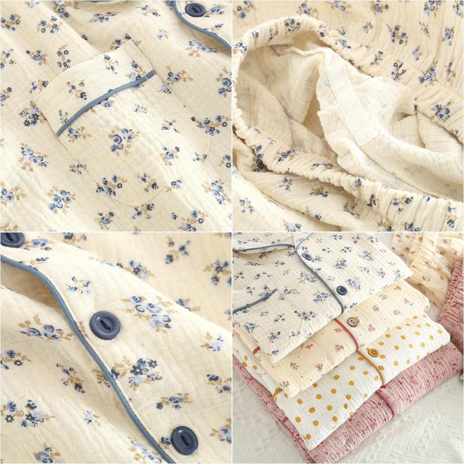 Floral Bridesmaid Pajamas | Muslin Cotton Bridesmaid Proposal | Lounge Wear Women's Pajama Set Bachelorette Pajamas | Cotton Matching PJs - Image 7