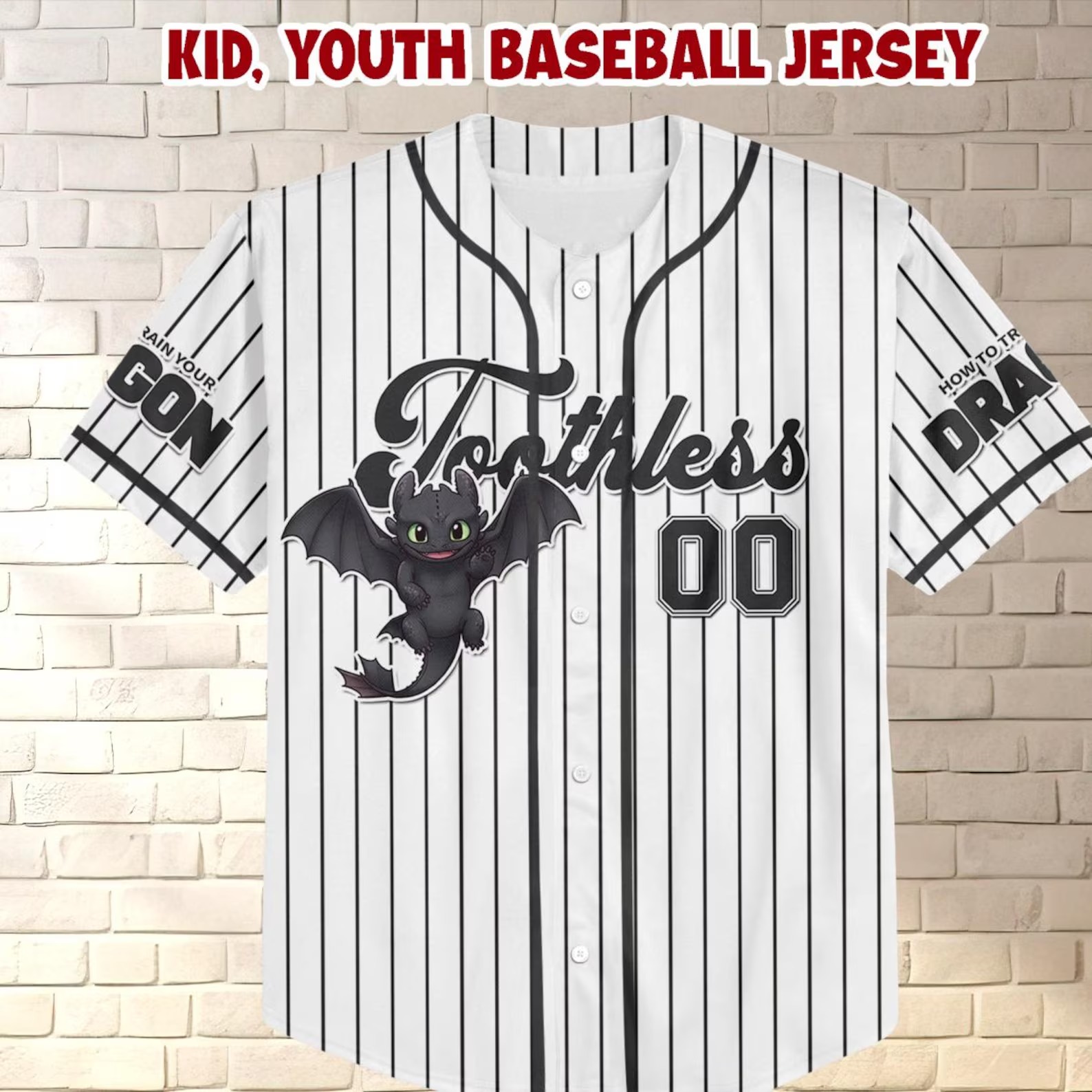 Two-sided How To Train Your Dragon Jersey, Toothless Matching Shirt, Night Fury Toothless, Birthday Boy Gift, Custom Kid Youth Adult Jersey - Image 4