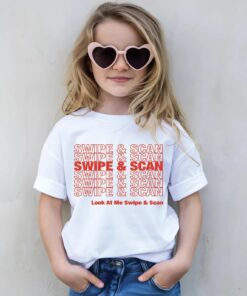 Swipe & Scan Kids Music T-Shirt, Shopping Bag Shirt, Gifts for Toddlers Matching Parents Tee, Funny YouTube Lyrics, Go To Music Video Merch