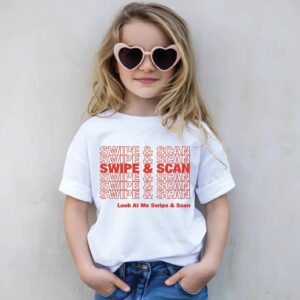 Swipe & Scan Kids Music T-Shirt, Shopping Bag Shirt, Gifts for Toddlers Matching Parents Tee, Funny YouTube Lyrics, Go To Music Video Merch