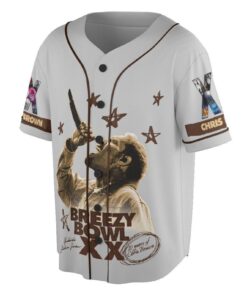 Alternative view of Chris Brown Breezy Bowl XX 2025 Baseball Jersey, Breezy Bowl Tour XX Shirt, Breezy Bowl XX Shirt