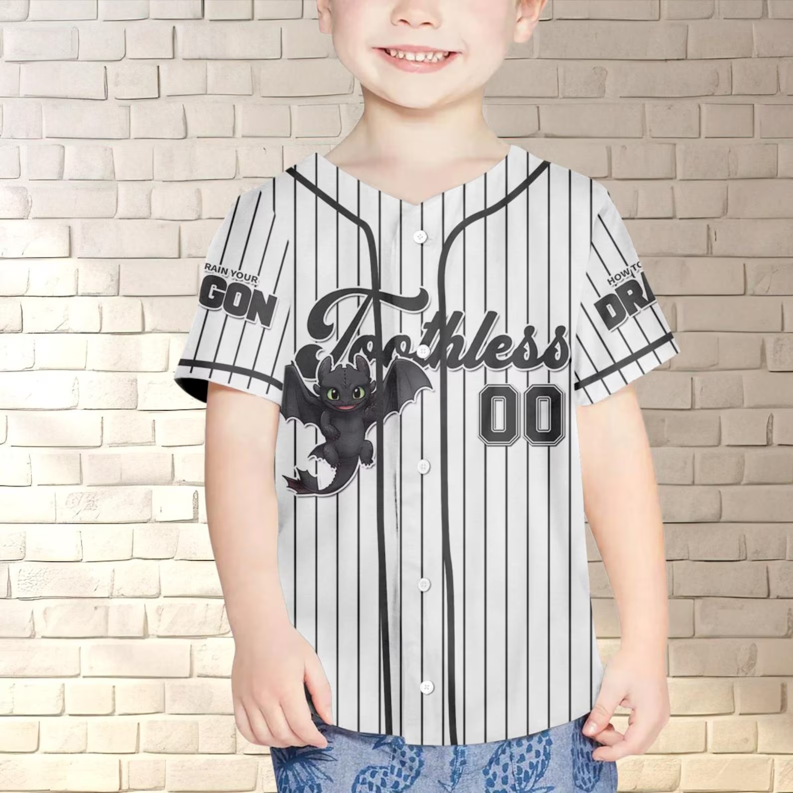Two-sided How To Train Your Dragon Jersey, Toothless Matching Shirt, Night Fury Toothless, Birthday Boy Gift, Custom Kid Youth Adult Jersey - Image 5