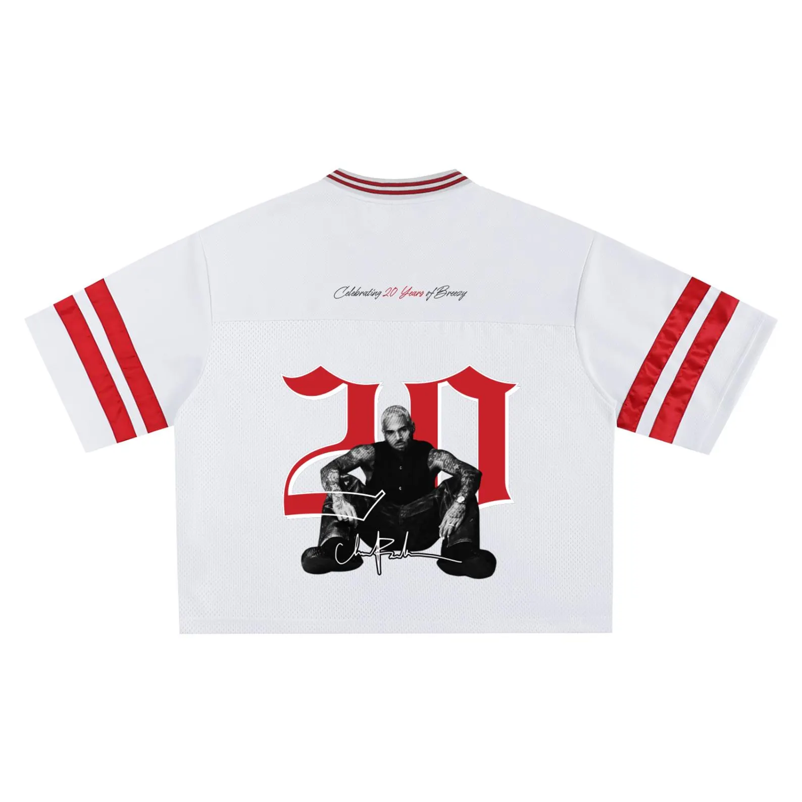 Custom Chris Brown Croptop Mesh Football, Breezy Bowl Tour 2025 Croptop Mesh Football - Image 3