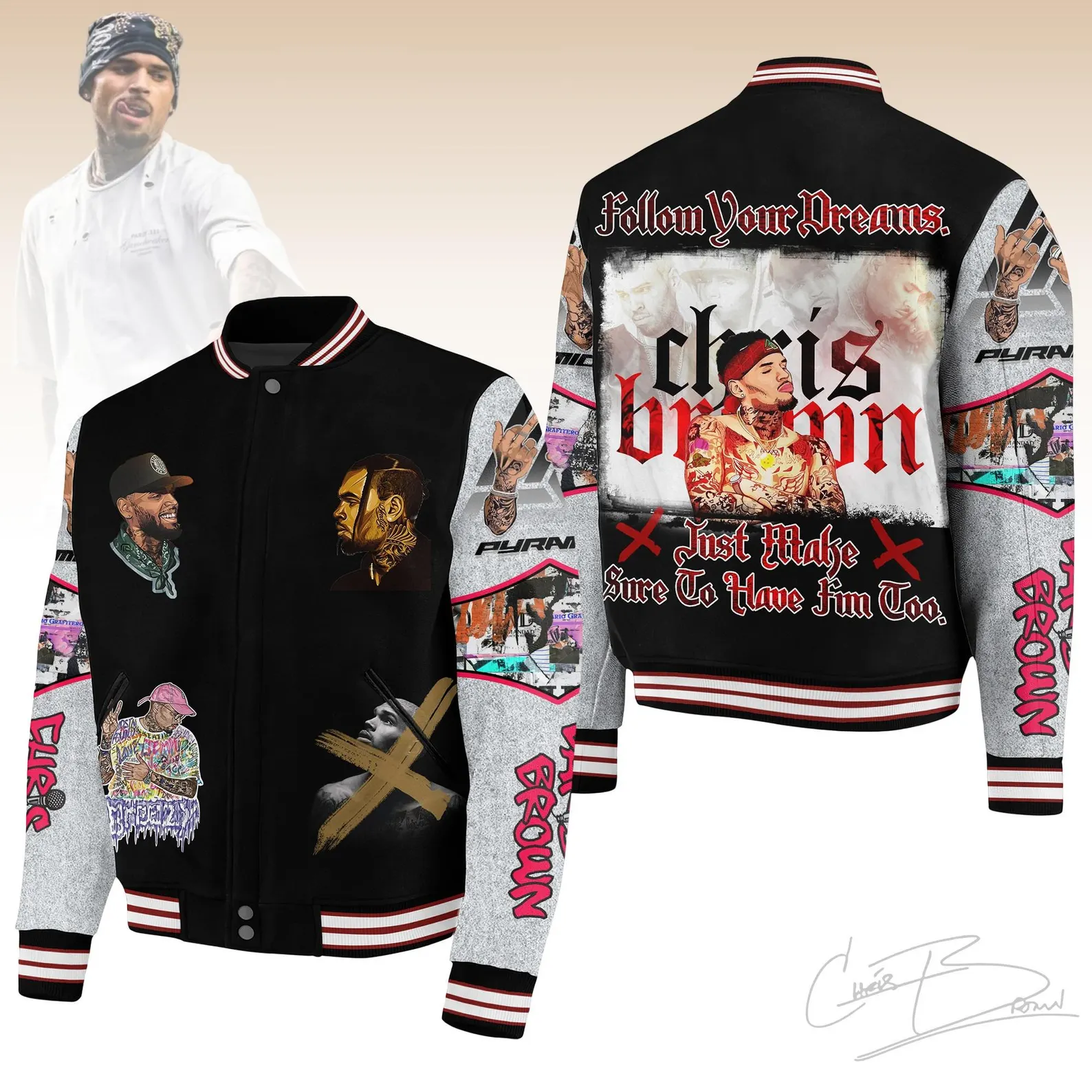 Chris Brown Music Tour XX 2025 Baseball Jacket, Breezy Bowl XX 2025 BaseBall Jacket
