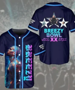 Alternative view of Chris Brown Breezy Bowl XX Tour 2025 Jersey, Breezy Bowl Jersey, Chris Brown Jersey