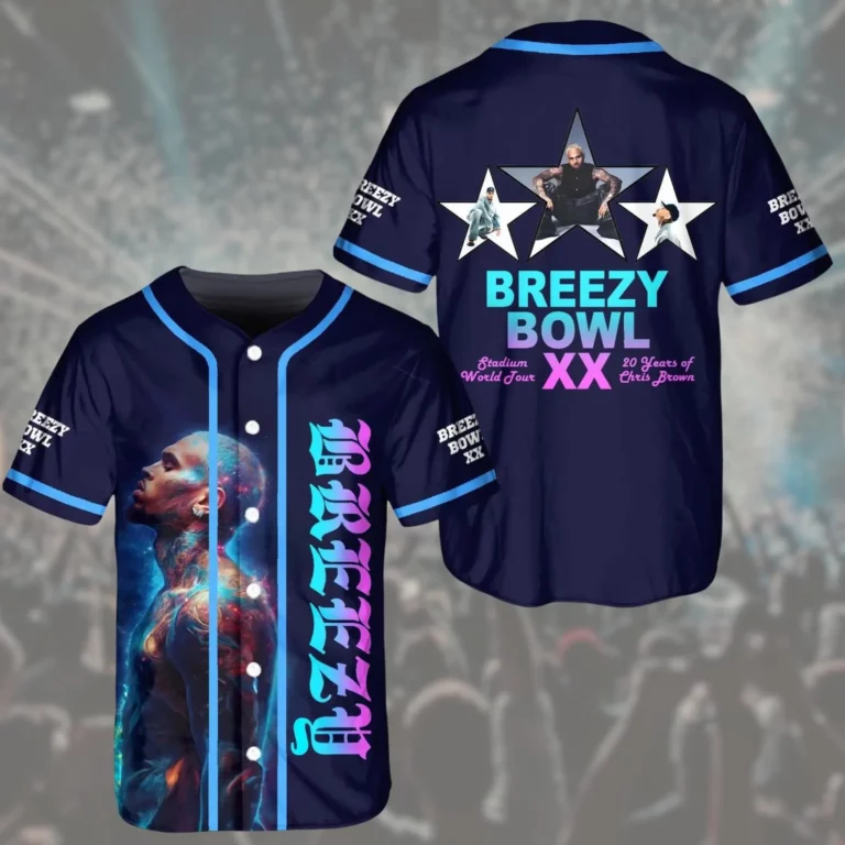 Alternative view of Chris Brown Breezy Bowl XX Tour 2025 Jersey, Breezy Bowl Jersey, Chris Brown Jersey