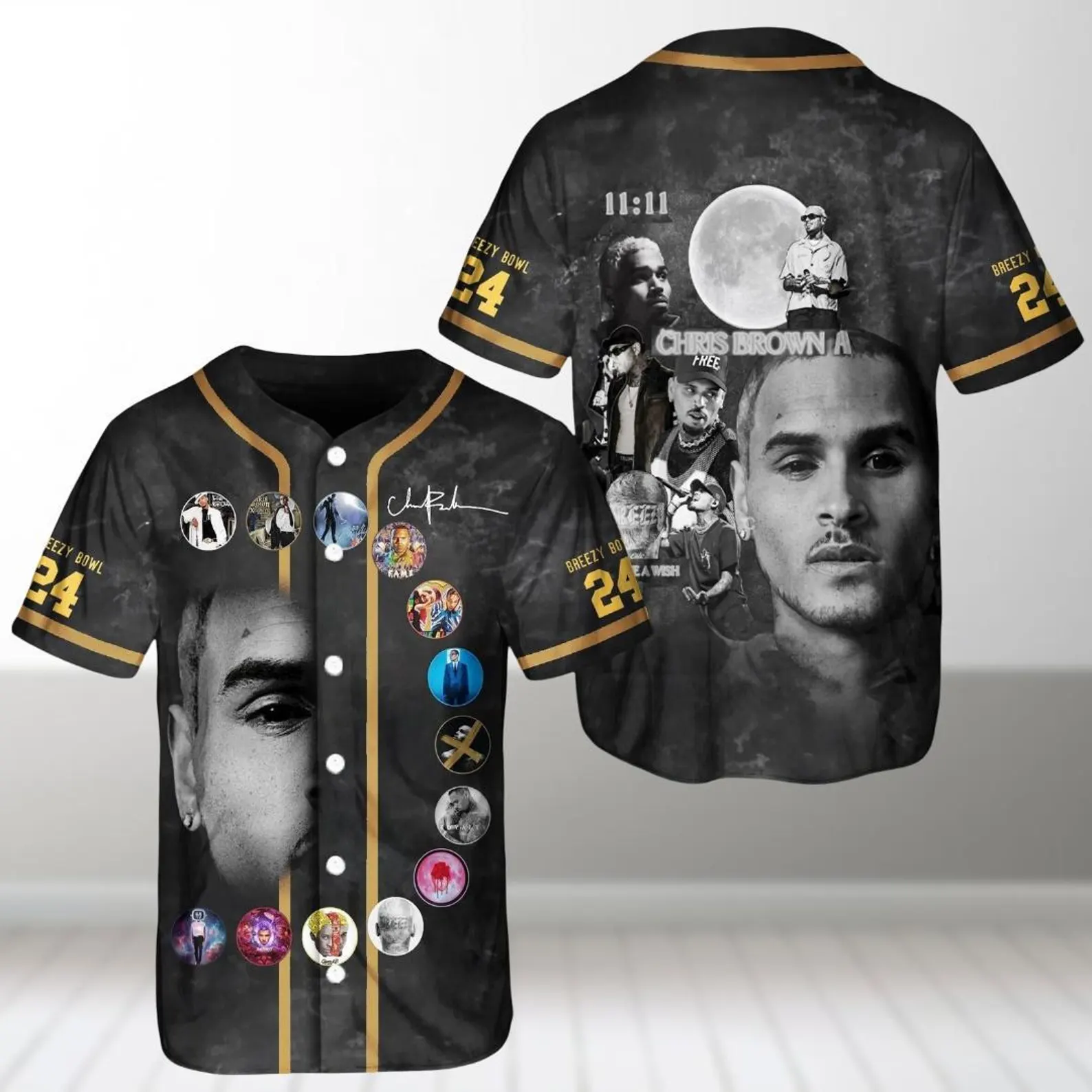 Custom Chris Brown Breezy Bowl XX Tour 2025 Baseball Shirt, Chris Brown Album Shirt, Chris Brown Fan Gift - Image 3