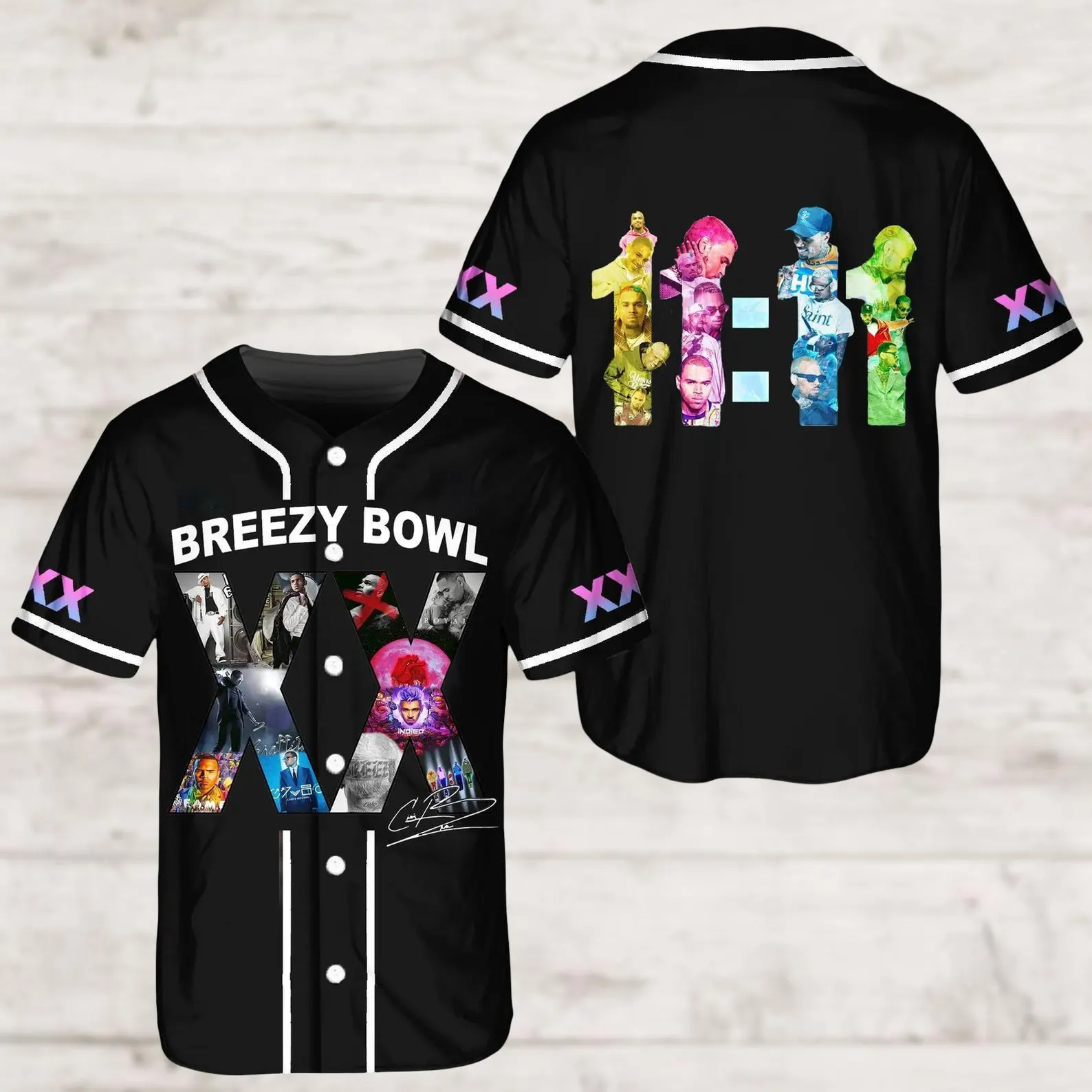 Chris Brown Breezy Bowl XX Baseball Jersey, Custom Chris Brown Jersey, Breezy Bowl XX Shirt, Breezy Bowl 2025 Jersey - Image 4