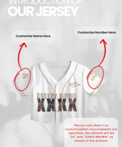 Alternative view of Custom Chris Brown CropTop Baseball Jersey, Breezy Bowl XX Music Tour 2025 CropTop Baseball Jersey