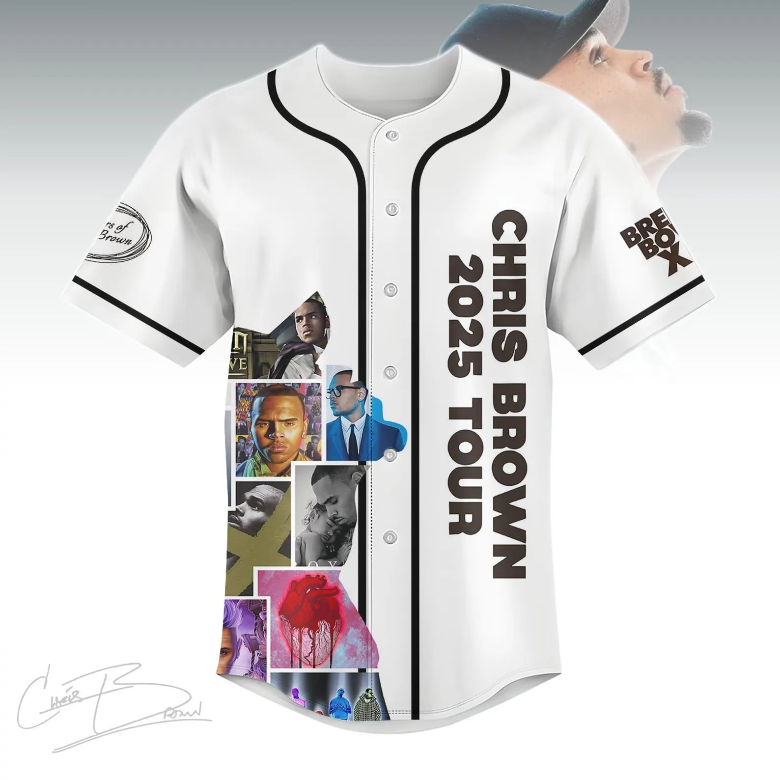 Chris Brown Tour Baseball Jersey, Breezy Bowl XX Tour 2025 Baseball Jersey - Image 2