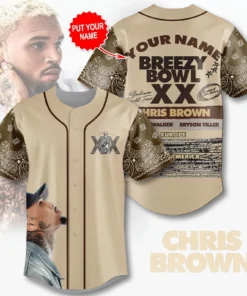 Alternative view of Personalized Chris Brown Tour Jersey, Chris Brown Breezy Bowl Baseball Jersey, Breezy Bowl XX 2025 Shirt