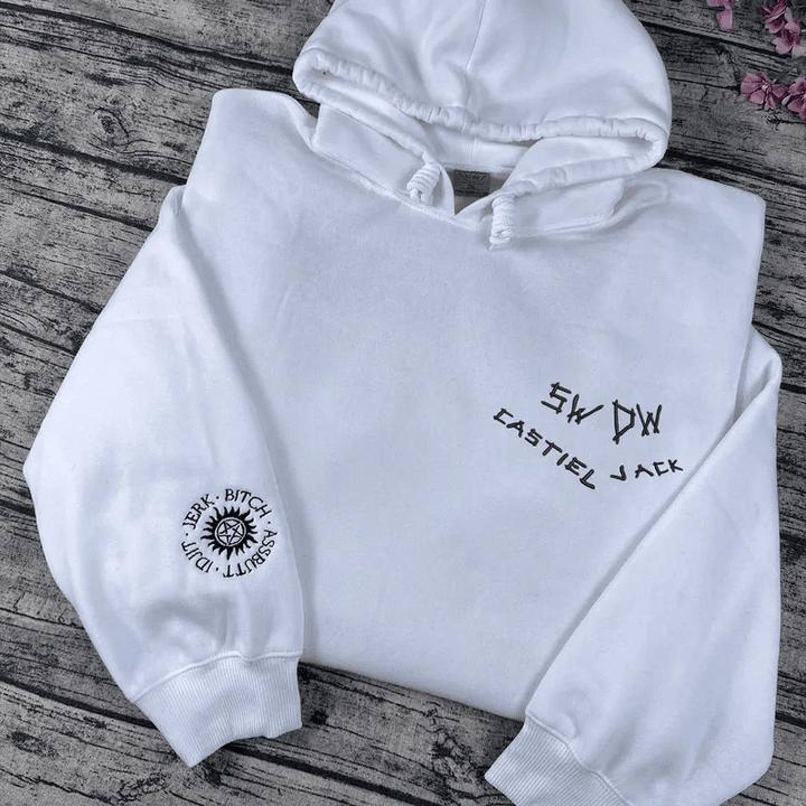 Supernatural Inspired Embroidered Sweatshirt – Castiel, Jack, SWDW Design, Anti-Possession Symbol, Fandom Gift, Unisex Crewneck - Image 3