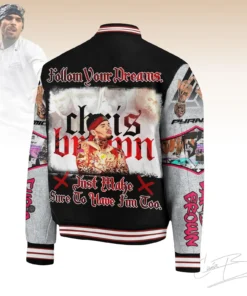 Alternative view of Chris Brown Music Tour XX 2025 Baseball Jacket, Breezy Bowl XX 2025 BaseBall Jacket