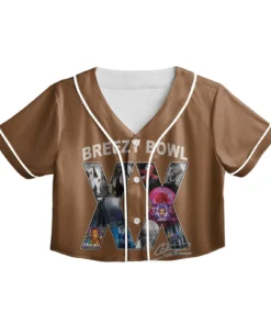 Alternative view of Chris Brown CropTop Baseball Jersey, Breezy Bowl XX Music Tour 2025 CropTop Baseball Jersey
