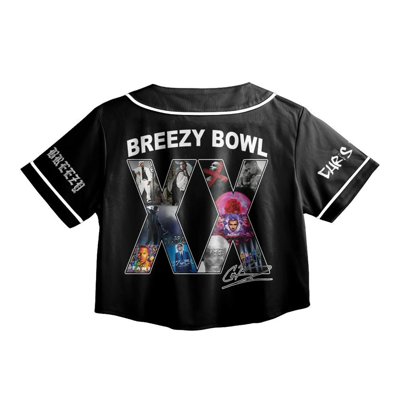 Chris Brown CropTop Baseball Jersey, Breezy Bowl XX 2025 CropTop Baseball Jersey - Image 3