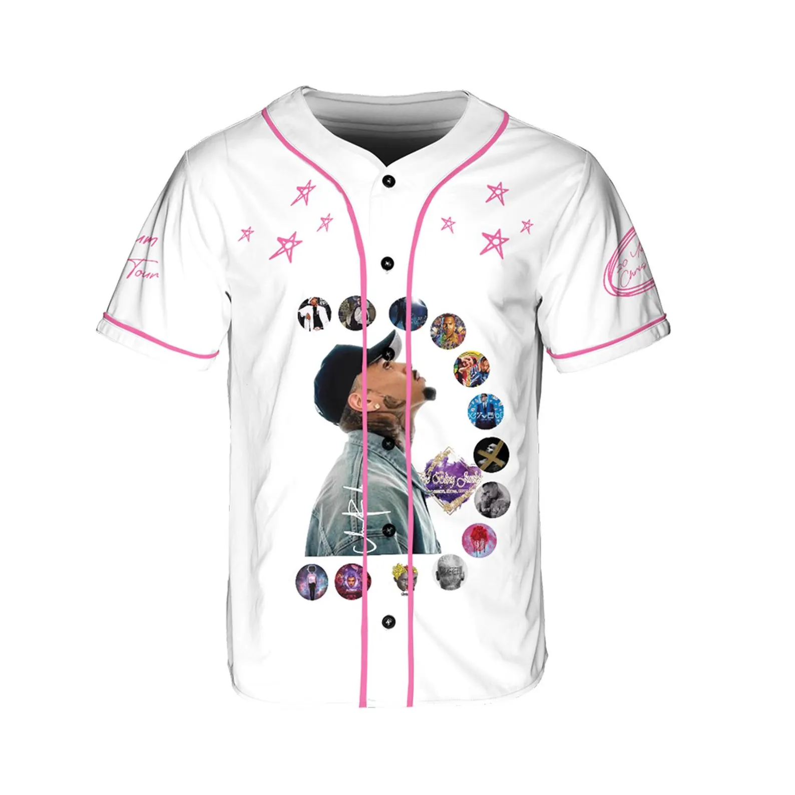 Custom Chris Brown Tour Baseball Jersey, Breezy Bowl XX Tour 2025 Baseball Jersey - Image 3