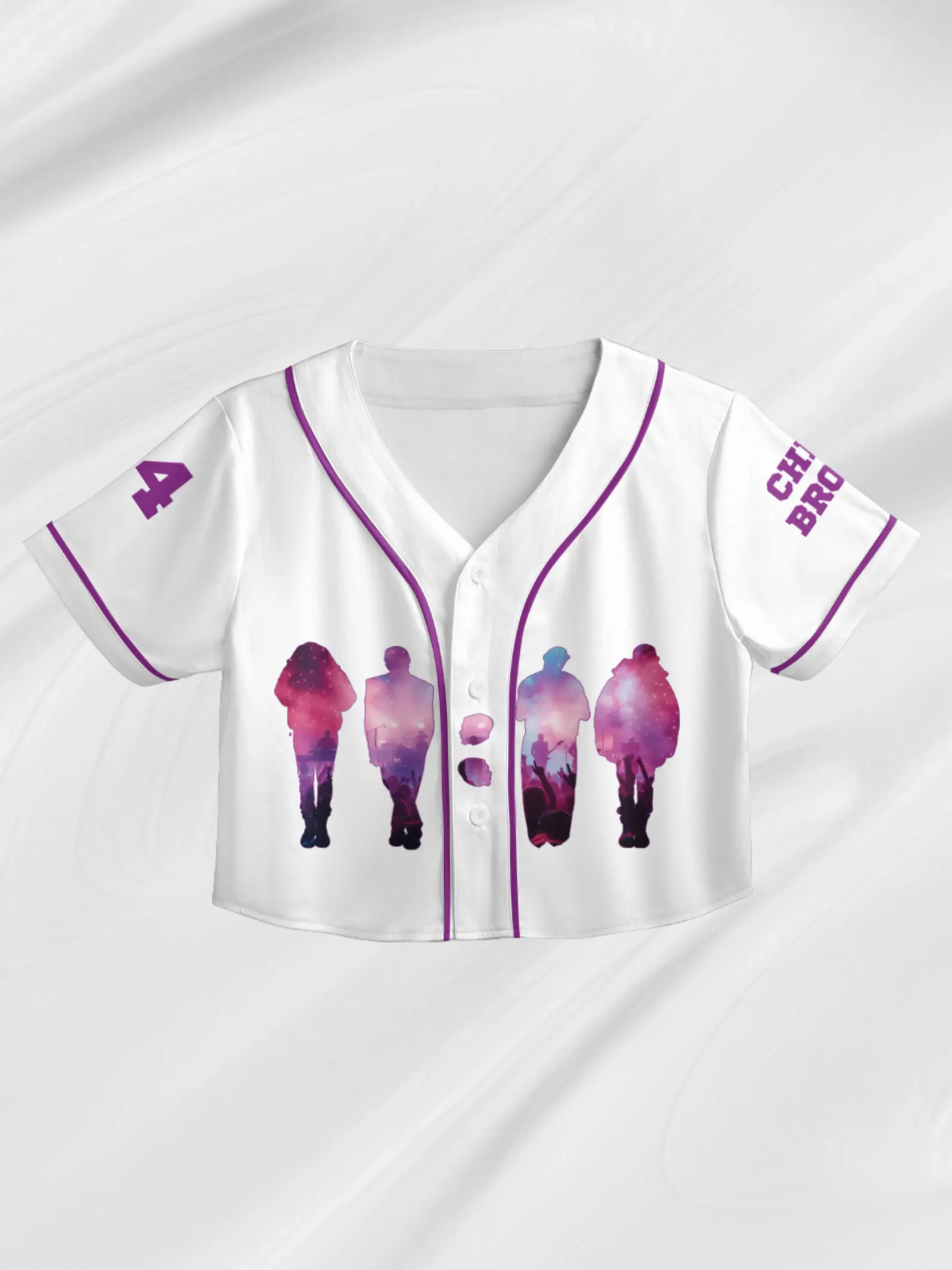 Custom Chris Brown CropTop Baseball Jersey, Breezy Bowl XX Music Tour 2025 CropTop Baseball Jersey - Image 5