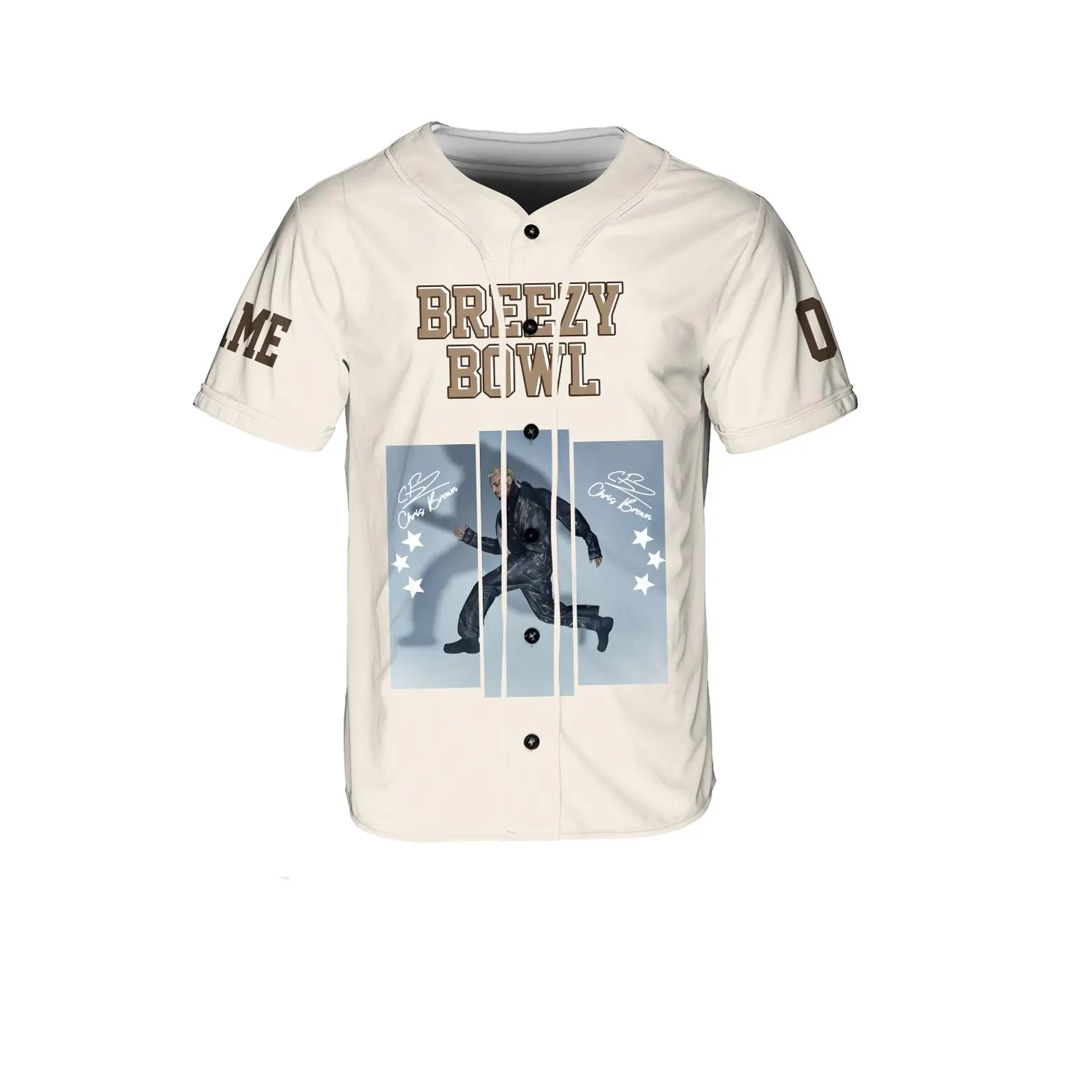 Custom Chris Brown Tour Baseball Jersey, Breezy Bowl XX Tour 2025 Baseball Jersey - Image 4
