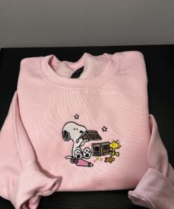 Alternative view of Cute Dog Christmas Embroidered Sweatshirt, Christmas Apparel dog shirt Gift cozy Sweatshirt Cookie House