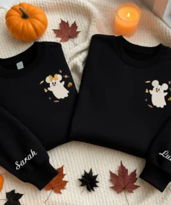 Halloween Mouse Embroidered Sweatshirt, Ghost Embroidered Shirt, Magic Kingdom Hoodie