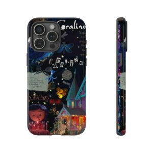 Coraline Horror Movie Phone Case, Retro Halloween Cartoon Phone Cover, phone 17, 16 15,14,13,12, Halloween Gift
