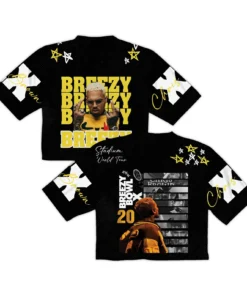 Alternative view of Chris Brown Croptop Mesh Football, Breezy Bowl Stadium World Tour 2025 Jersey For Fans Gift