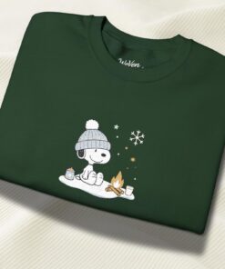 Christmas Embroidered Snoopy Crewneck Sweatshirt | Limited Edition Peanuts Winter Sweater | Cute Christmas Sweatshirt