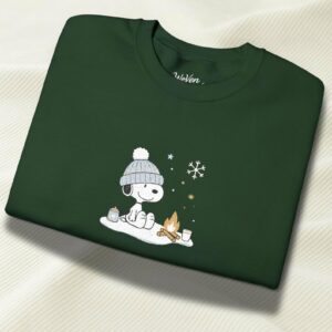 Christmas Embroidered Snoopy Crewneck Sweatshirt | Limited Edition Peanuts Winter Sweater | Cute Christmas Sweatshirt