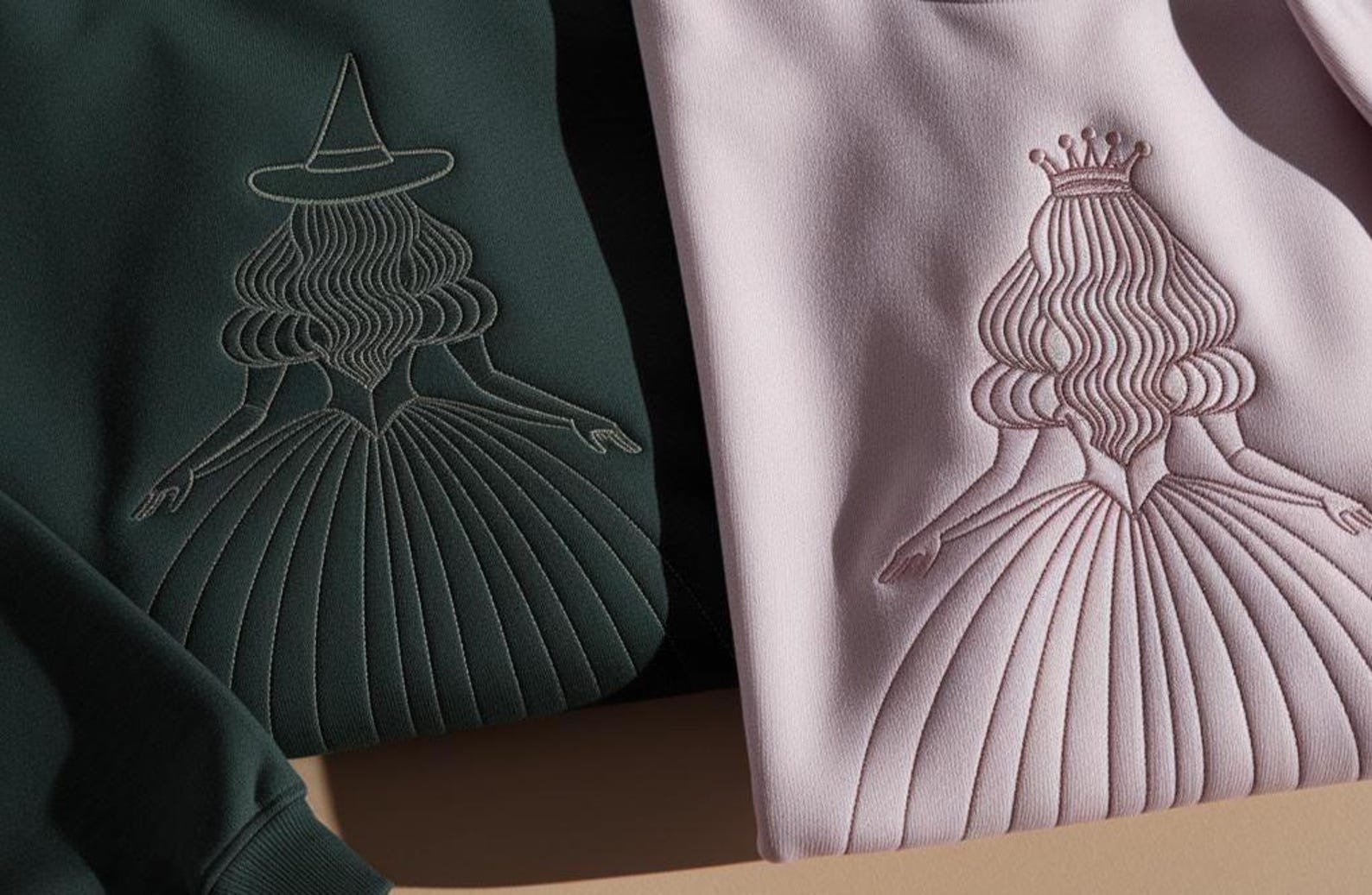 Embroidered Wicked Movie Inspired Pink & Green Couple Sweatshirt, Changed For Good Shirt, Wizard Of Oz Shirt, Wicked Birthday Girl Gifts Tee - Image 3