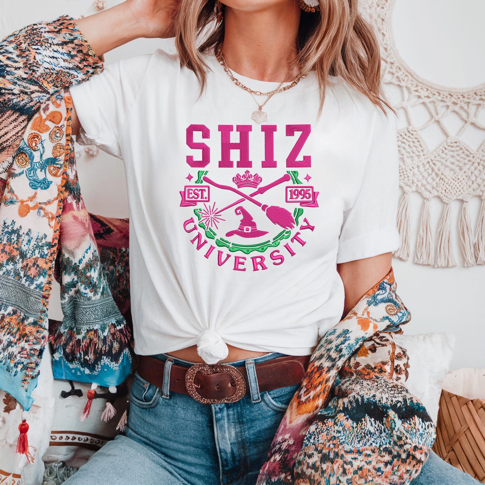 Embroidered Shiz Est 1995 Embroidered Sweatshirt, Wickeds Movie Shirt, Wizard Shiz University Tee, Defying Gravitiy, Changed For Good Shirt - Image 3