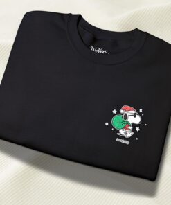 Alternative view of Christmas Embroidered Snoopy Crewneck Shirt/Sweatshirt/Hoodie, Limited Edition Peanuts Winter Sweater, Christmas Hoodie