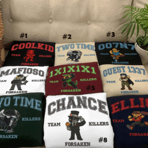 Forsaken Characters Embroidered Sweatshirt, Video Game Lover, Team Coolkidd Shirt, Slasher, John Doe Gamer Gift Gamer