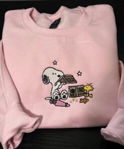 Cute Dog Christmas Embroidered Sweatshirt, Christmas Apparel dog shirt Gift cozy Sweatshirt Cookie House