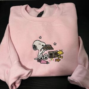 Cute Dog Christmas Embroidered Sweatshirt, Christmas Apparel dog shirt Gift cozy Sweatshirt Cookie House