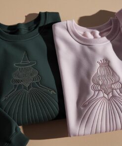 Alternative view of Embroidered Wicked Movie Inspired Pink & Green Couple Sweatshirt, Changed For Good Shirt, Wizard Of Oz Shirt, Wicked Birthday Girl Gifts Tee