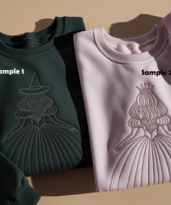 Embroidered Wicked Movie Inspired Pink & Green Couple Sweatshirt, Changed For Good Shirt, Wizard Of Oz Shirt, Wicked Birthday Girl Gifts Tee