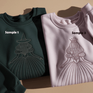 Embroidered Wicked Movie Inspired Pink & Green Couple Sweatshirt, Changed For Good Shirt, Wizard Of Oz Shirt, Wicked Birthday Girl Gifts Tee