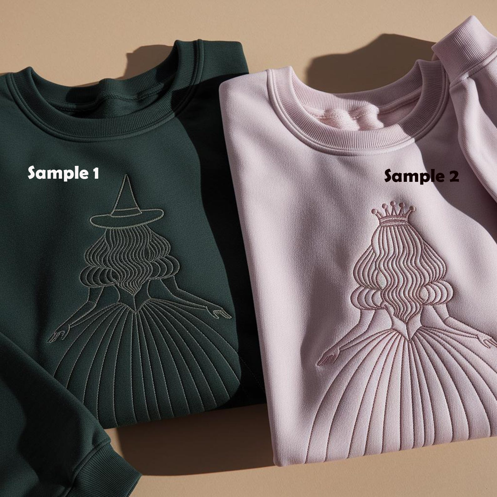 Embroidered Wicked Movie Inspired Pink & Green Couple Sweatshirt, Changed For Good Shirt, Wizard Of Oz Shirt, Wicked Birthday Girl Gifts Tee