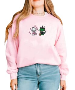 Alternative view of Snoopy Wicked Embroidered Sweatshirt, Wicked For Good Embroidered Shirt, Pink Witch Green Witch, Bestie Gifts, Changed For Good Wicked Shirt
