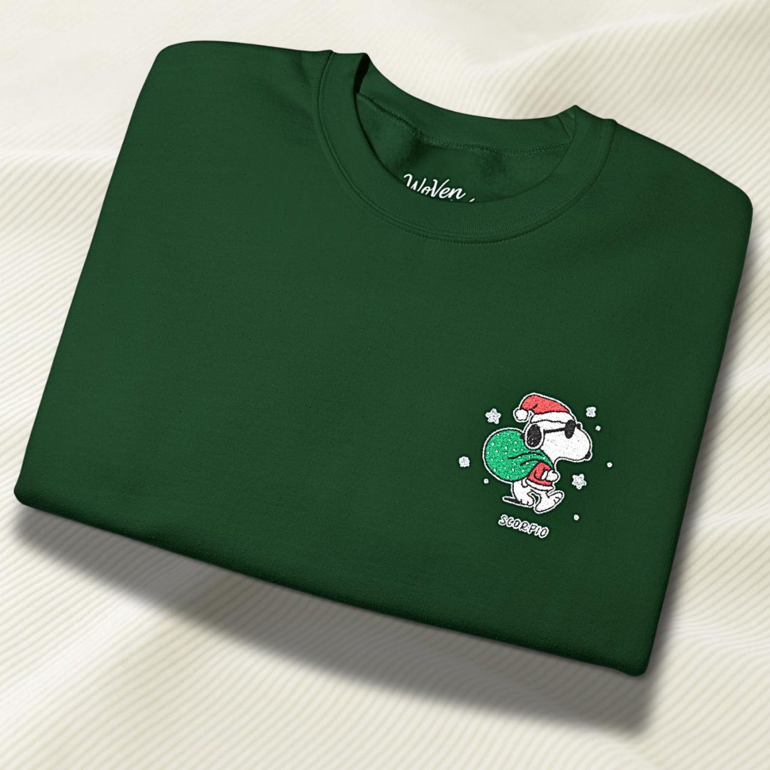 Christmas Embroidered Snoopy Crewneck Shirt/Sweatshirt/Hoodie, Limited Edition Peanuts Winter Sweater, Christmas Hoodie