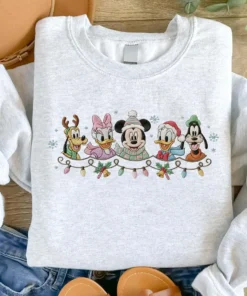 Alternative view of Embroidered Mickey And Friends Christmas Sweatshirt, Mickey Minnie Donald Goofy Pluto Xmas Sweatshirt