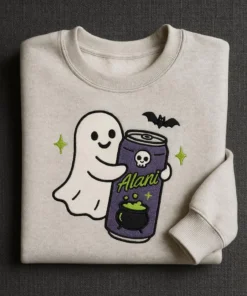 Embroidered Halloween Alani Ghost Sweatshirt, Ghost Alani Sweatshirt