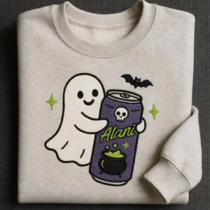 Embroidered Halloween Alani Ghost Sweatshirt, Ghost Alani Sweatshirt